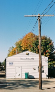 Williamston section house with the colors