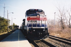 P32-8 Pepsi Can 504 leads 353, with Heritage Baggage right behind, at Dearborn.