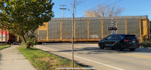 Empty CSX autorack